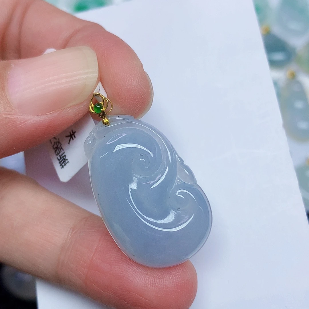 翡翠18K金镶嵌颈饰356788