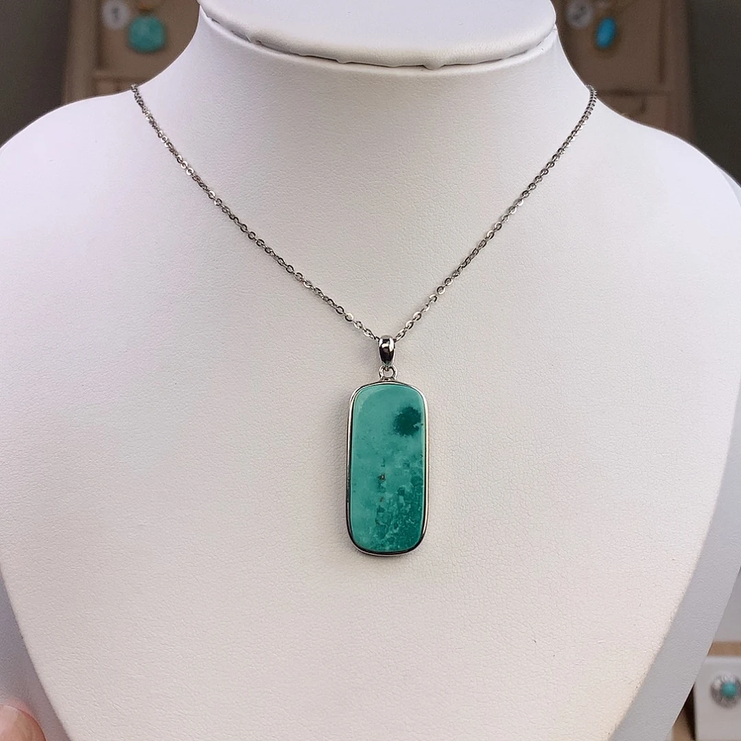 绿松石银S925镶嵌颈饰