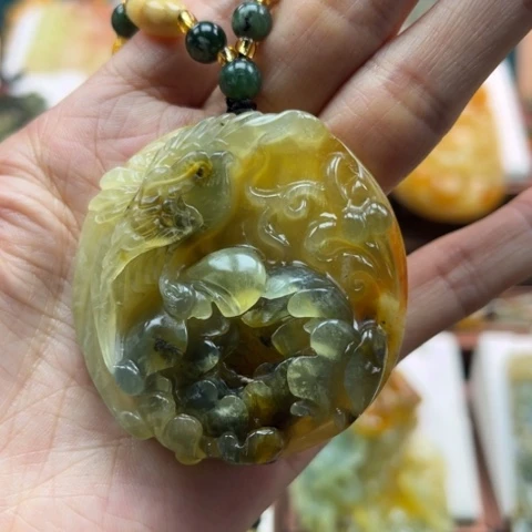 岫玉挂件未镶嵌紫*挂件