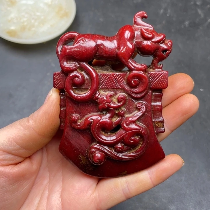 把件白玉菩提摆件