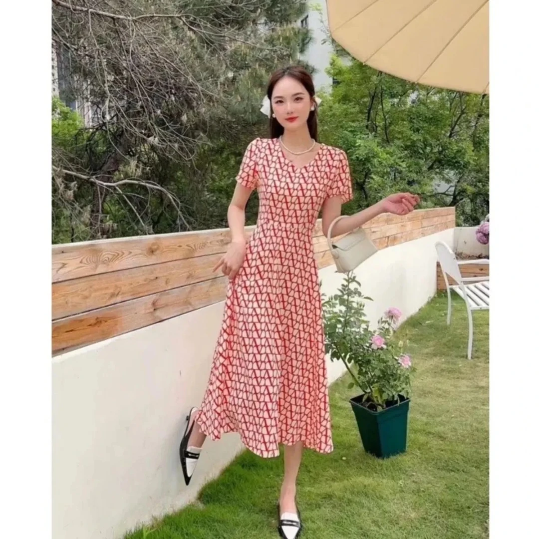 【H8F】娟子优选B-291碎花女装连衣裙气质收腰洋气显瘦大码裙子