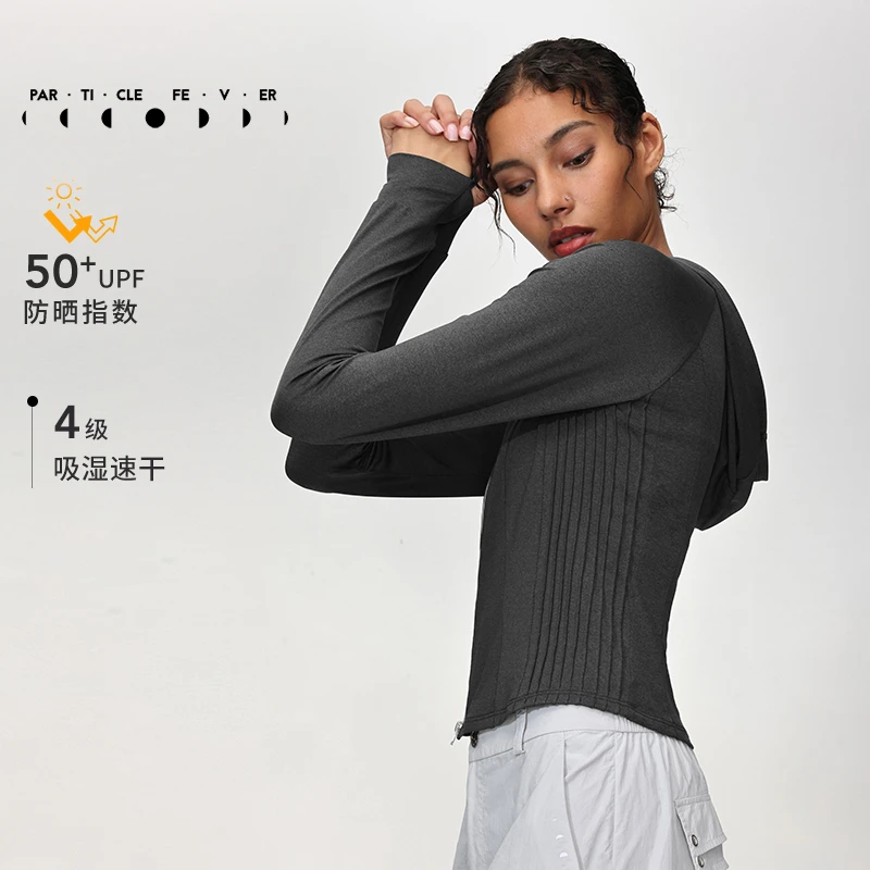 PF女士风琴褶轻薄弹力针织UPF50+防晒外套粒子狂热JK086