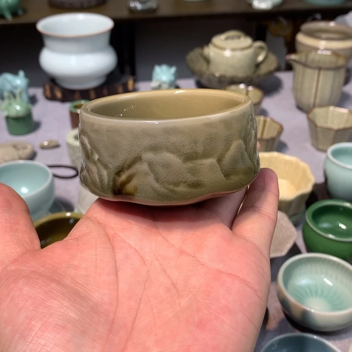 龙泉青瓷手工空山杯
