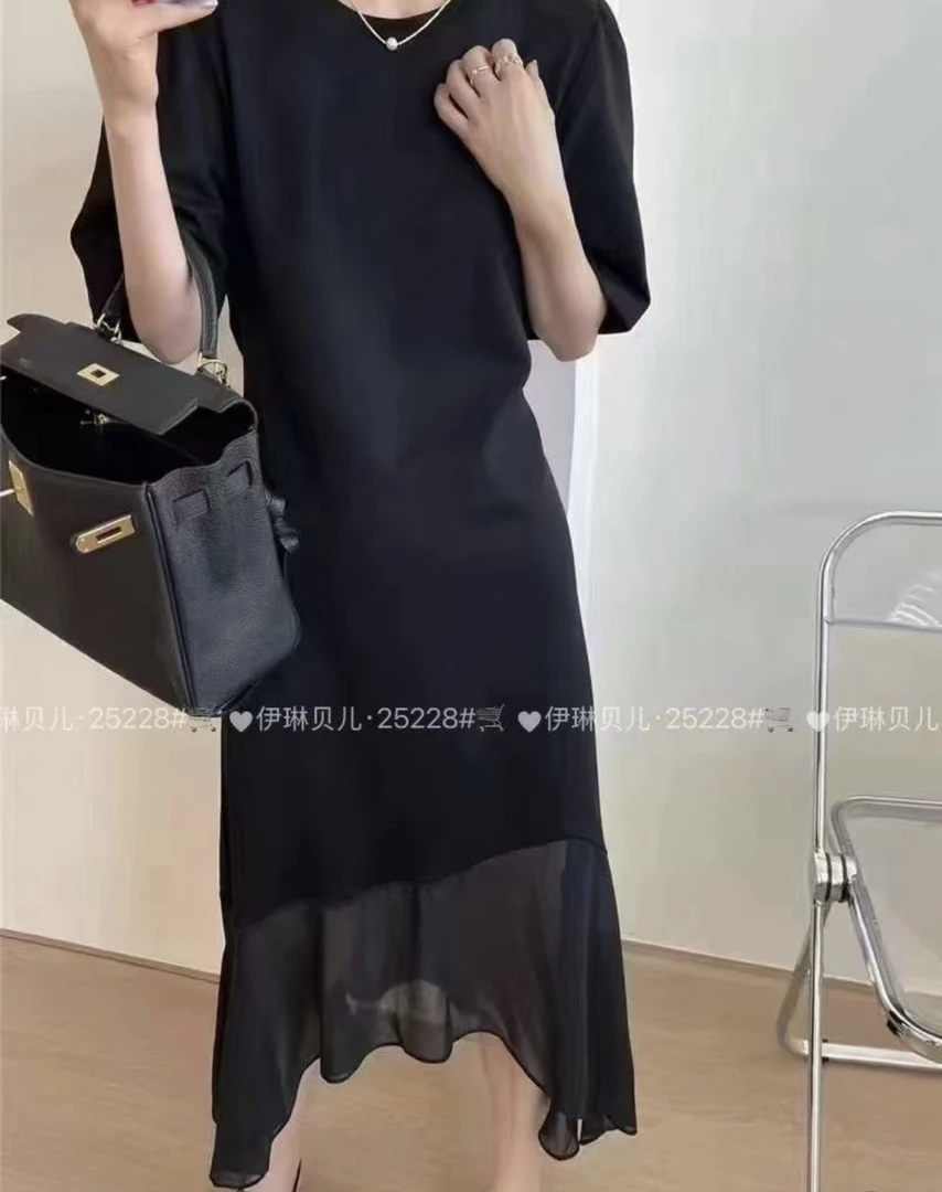 知名度～夏款大码薄款弹力棉女神鱼尾长裙