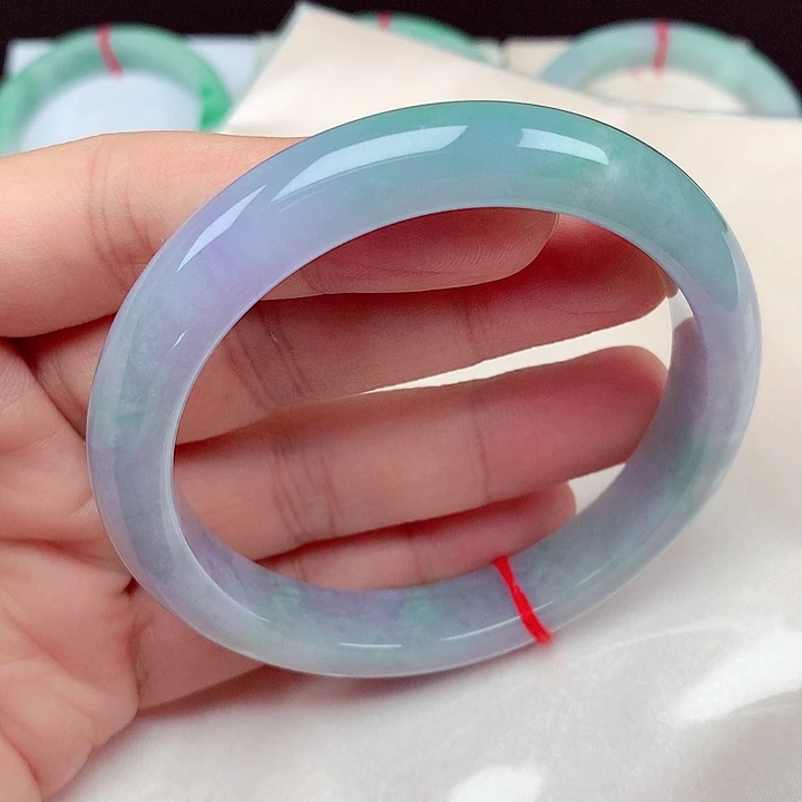 翡翠未镶嵌手镯62～63冰润紫罗兰手镯