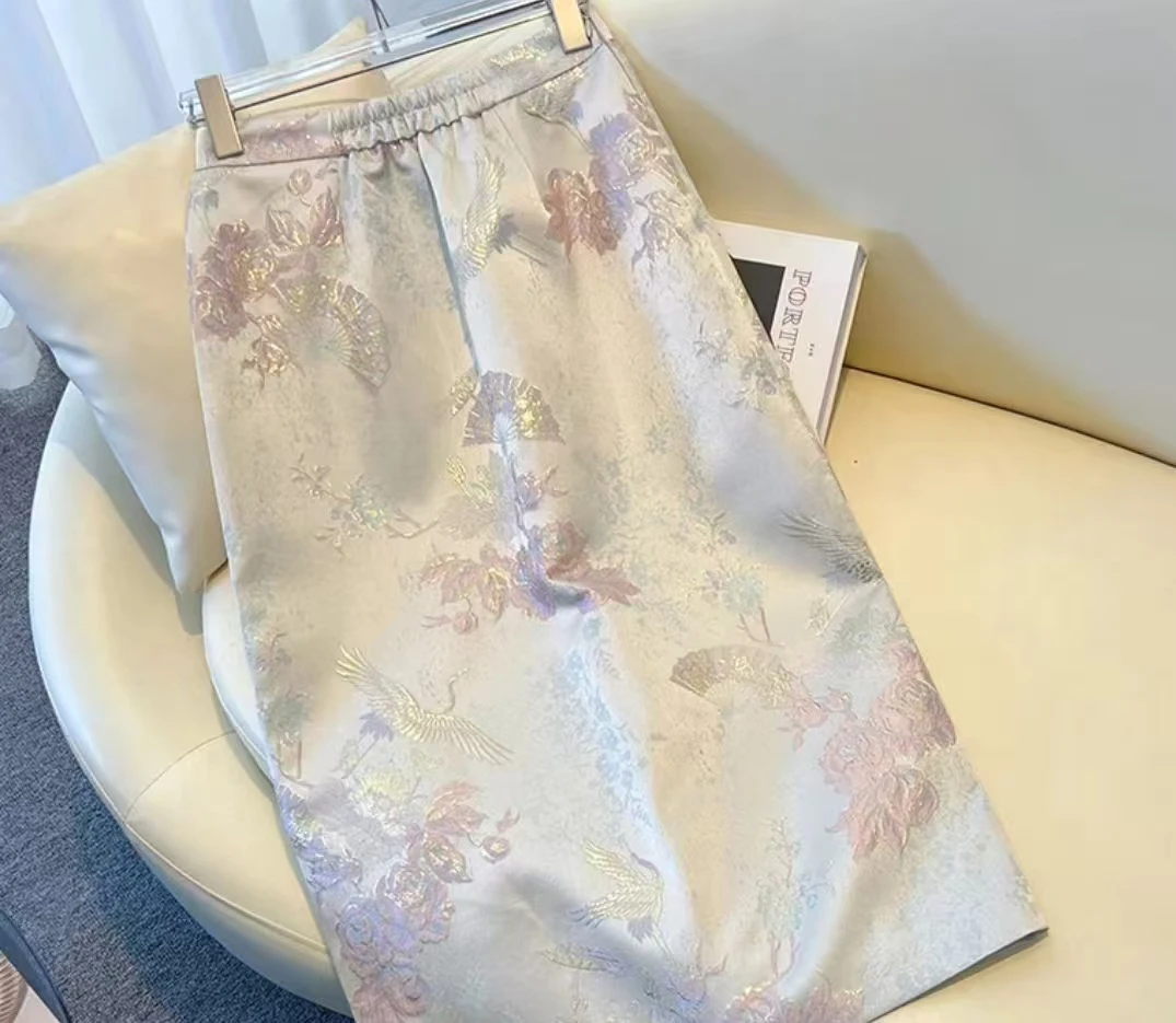 包臀裙新中式中国风2025半身马面裙长款重工刺绣