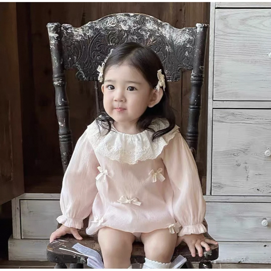 女宝宝新款春秋装婴儿女宝宝包屁衣洋气公主哈衣爬爬服周岁礼服