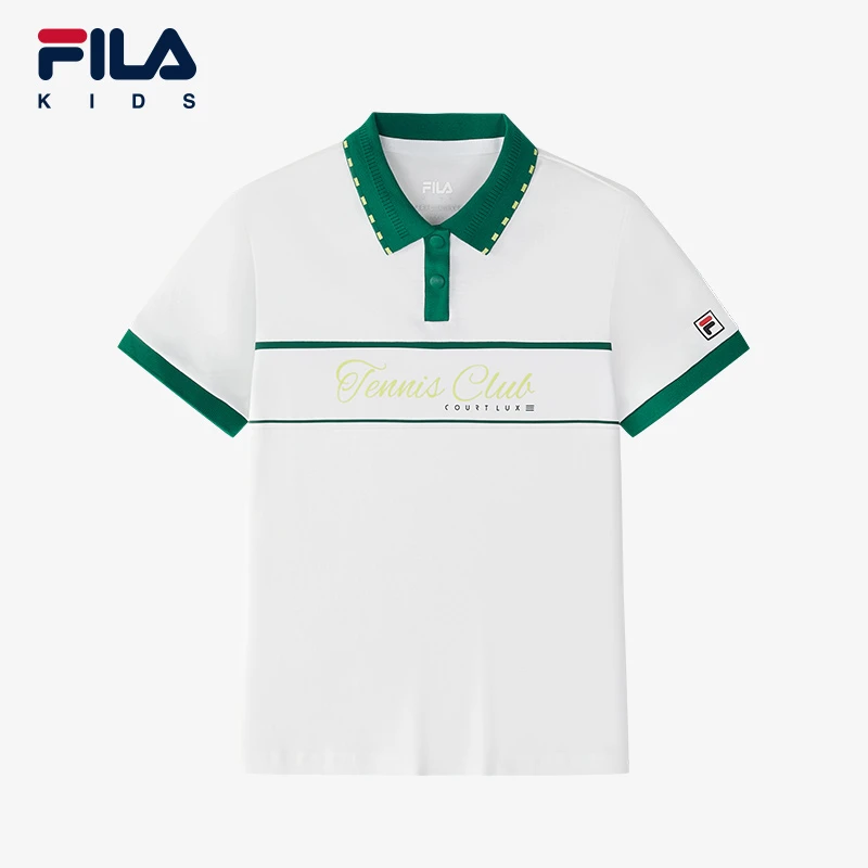FILAKIDS斐乐儿童【世界网球日】中大童舒适短袖POLO衫K12G523120F