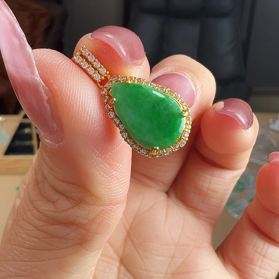 翡翠银S925镶嵌颈饰吊坠