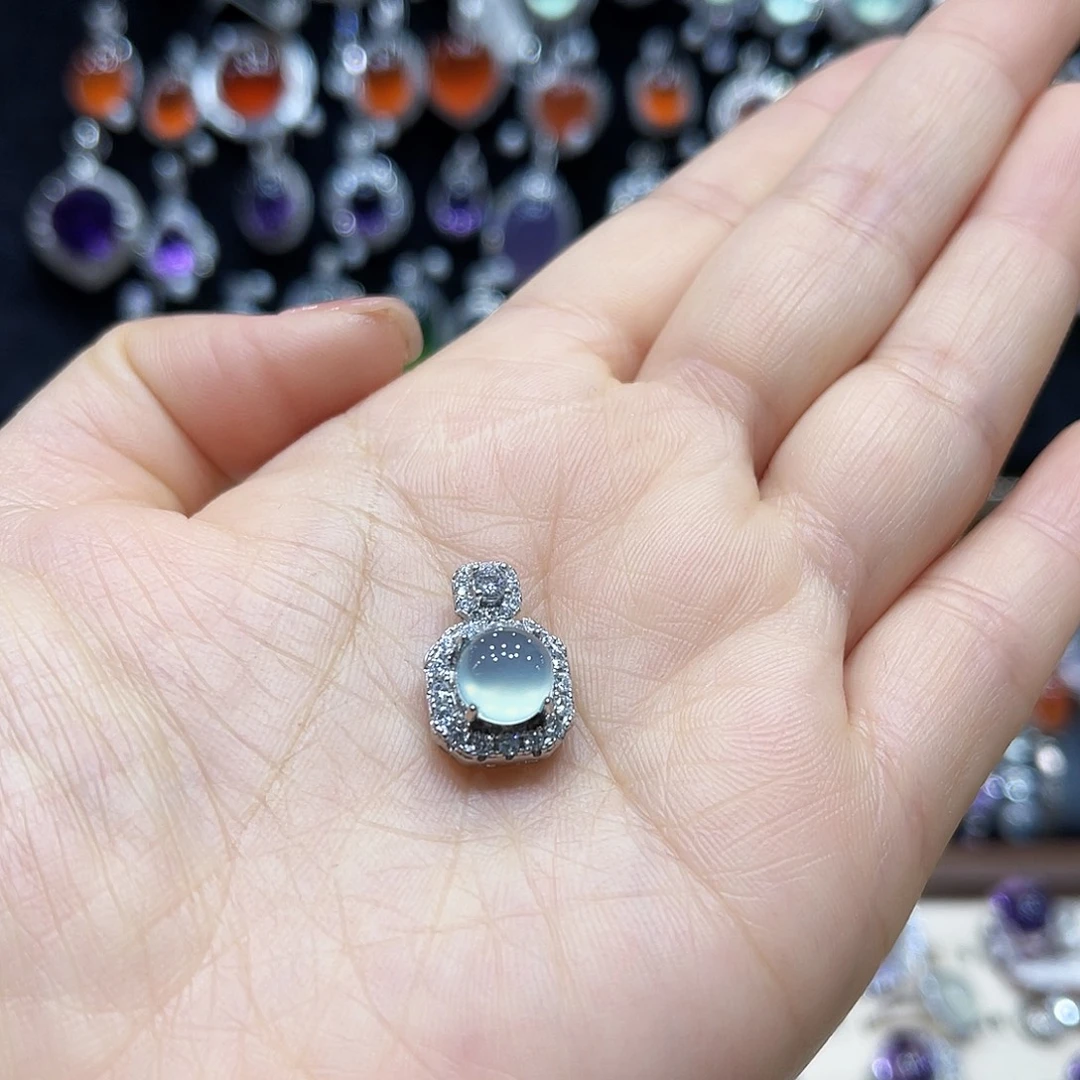 蛇纹石玉银S925镶嵌戒指