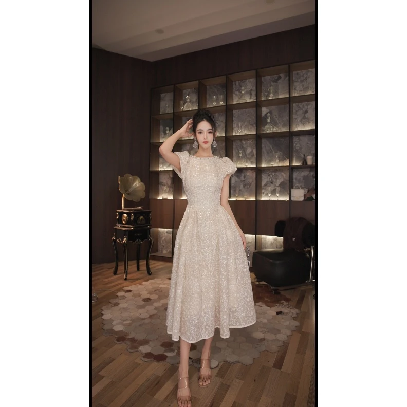 七爷定制 国内设计师品牌 显瘦气质重工连衣裙45147