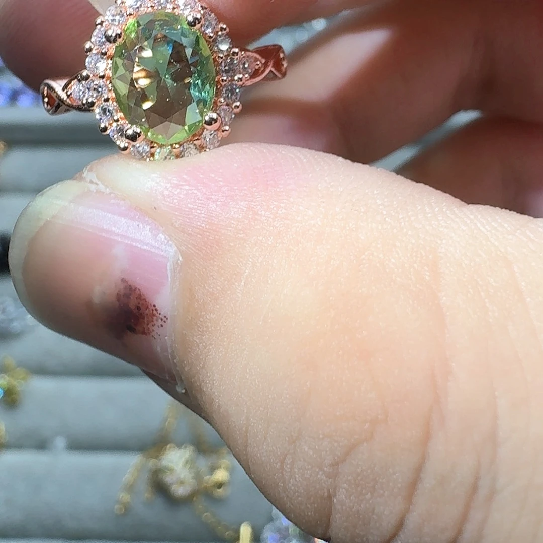 托帕石戒指银S925镶嵌