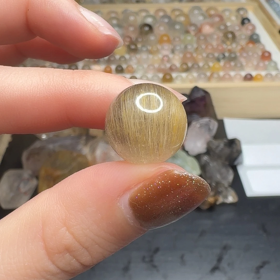 未镶嵌水晶手链顺发金发晶14.8mm