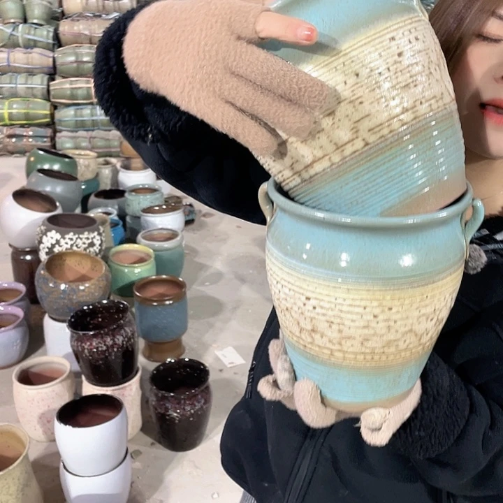 紫砂花盆正品口18高21