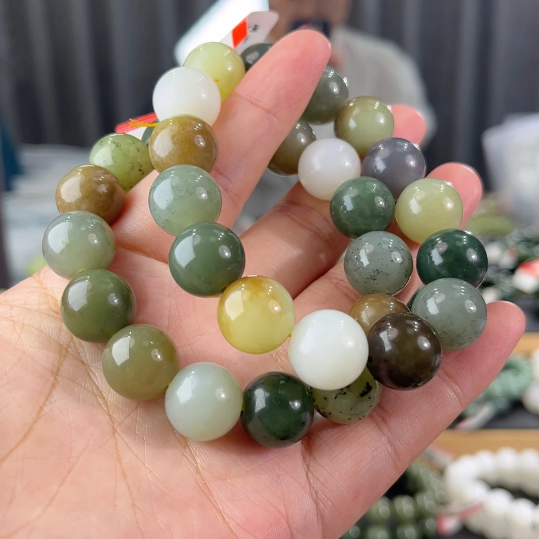 手链未镶嵌和田玉多宝卡14圆珠多样性拍一发一