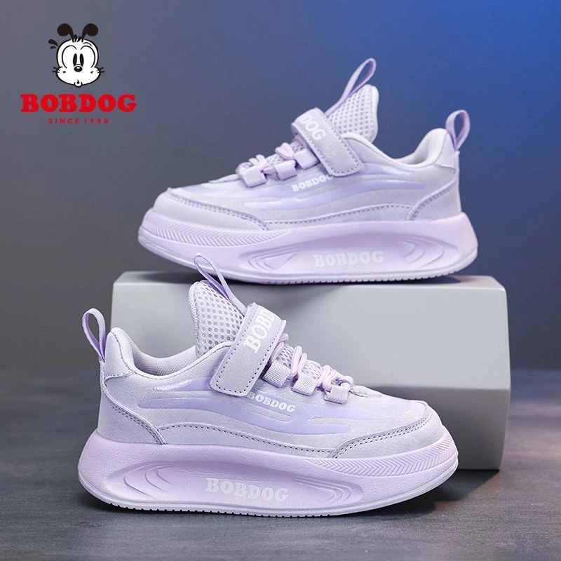 巴布豆女童鞋皮面防水厚底轻便舒适学生校园运动鞋百搭时尚儿童鞋