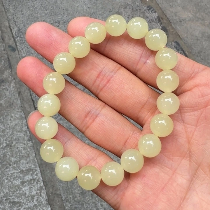 手链未镶嵌和田玉（黄玉）