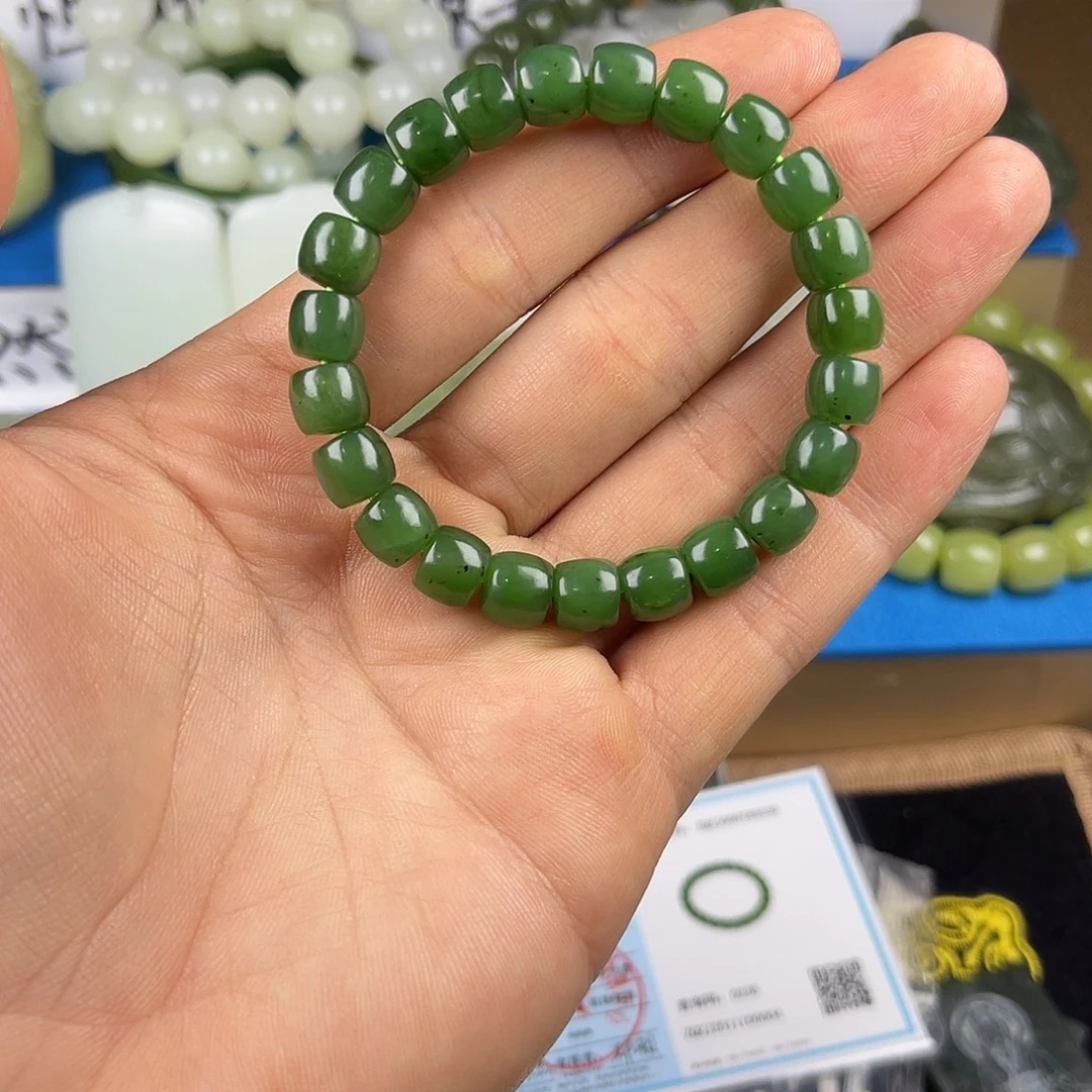 和田玉未镶嵌颈饰和田玉俄罗斯碧玉9毫米