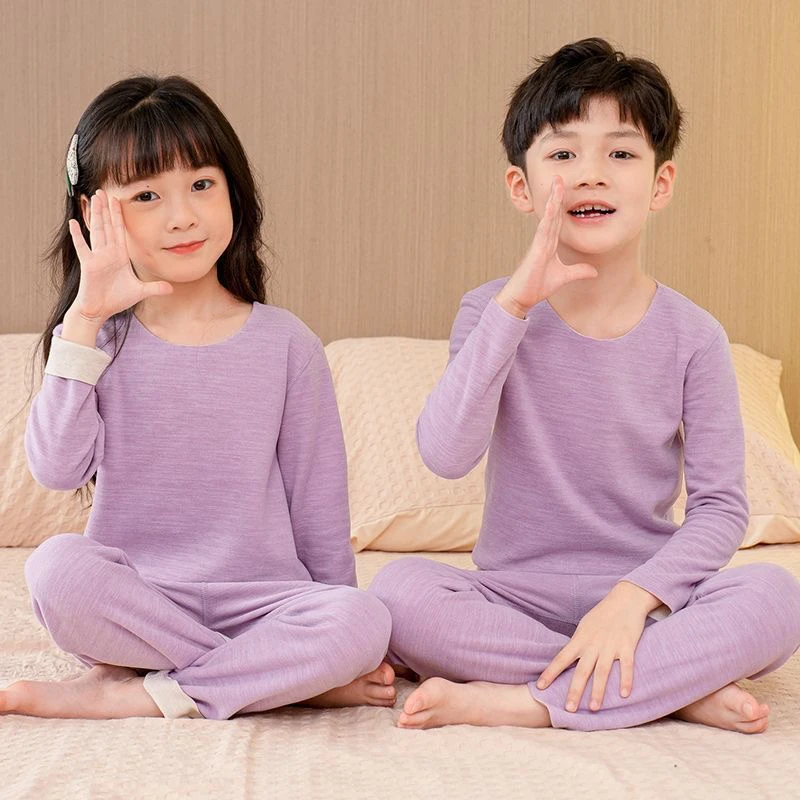 保暖内衣套装中大童贴身磨毛秋衣秋裤休闲睡衣