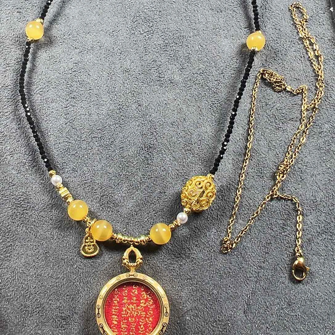 吊坠圆朱砂五条一个