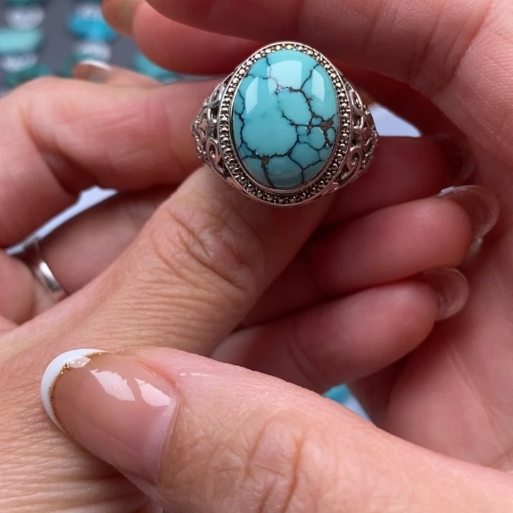 绿松石银S925镶嵌挂件