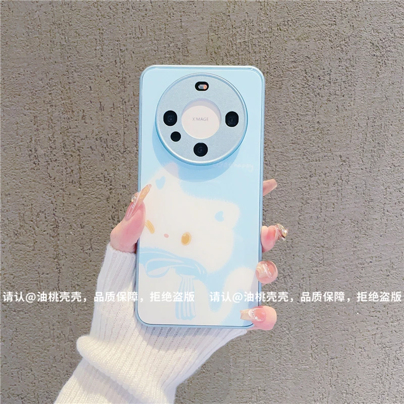 （华为Mate60系列）金属漆玻璃壳适用华为Mate60/Mate60Pro手机壳潮