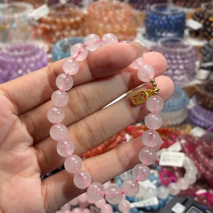 水晶手串未镶嵌3号粉水8mm+
