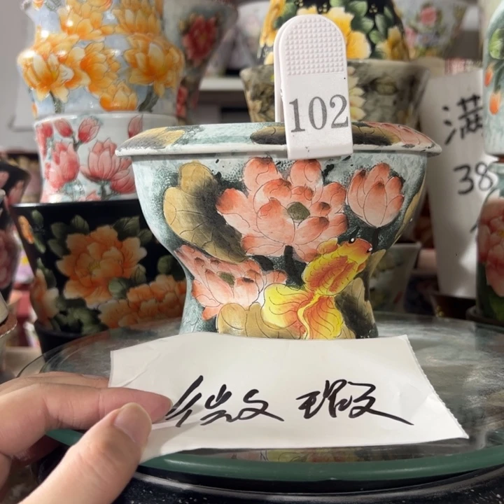 景德镇手绘花盆满38包邮偏远地区除外