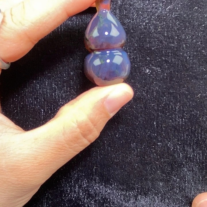 琥珀未镶嵌吊坠(不含链)天然缅甸琥珀紫罗兰葫芦