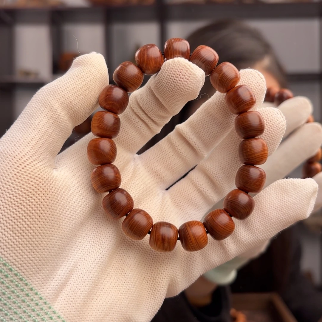 柏木（崖柏）手串/手链 11.12干黑蚕丝纹泥膏香料 甜香