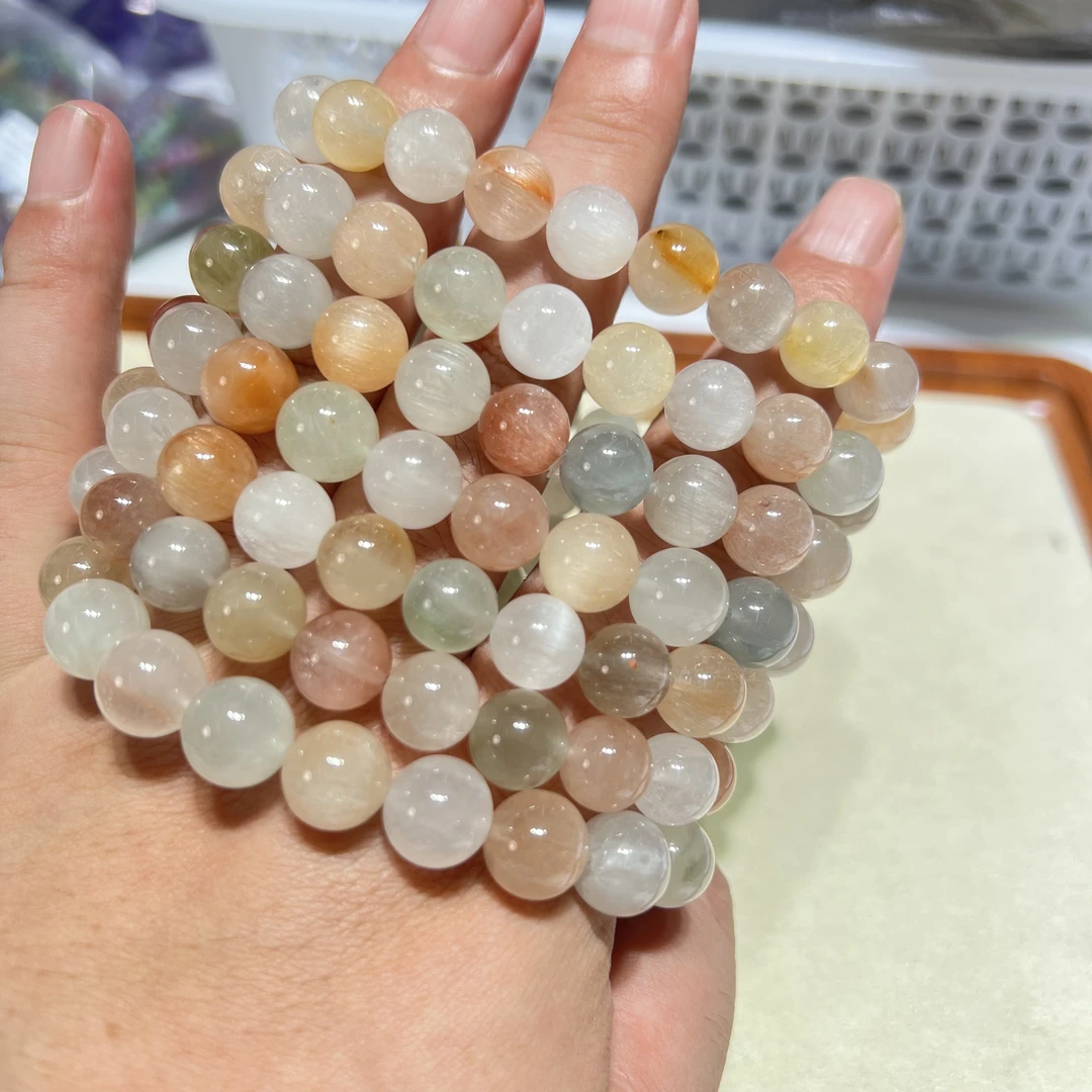 天然巴西老矿美拉德色系彩兔毛单圈手链C017尺寸可选多样性发其一