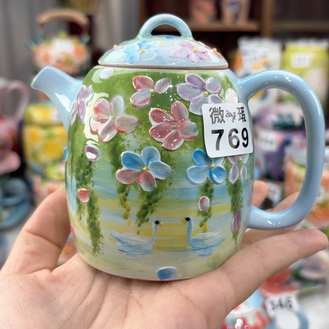 景德镇手绘高温釉下彩陶瓷茶具