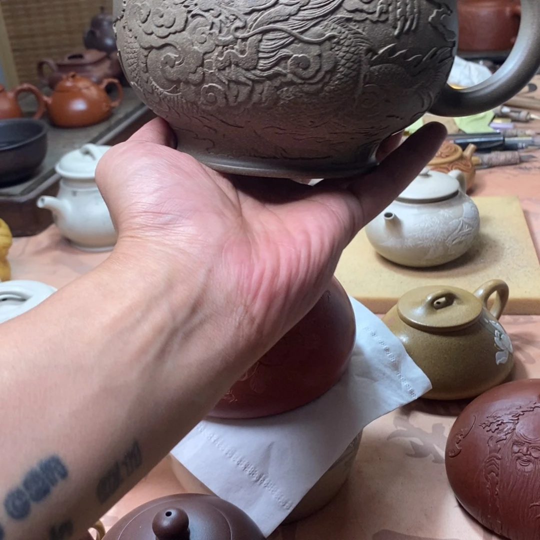Y***沾茶壶紫砂龙凤呈祥精品紫砂