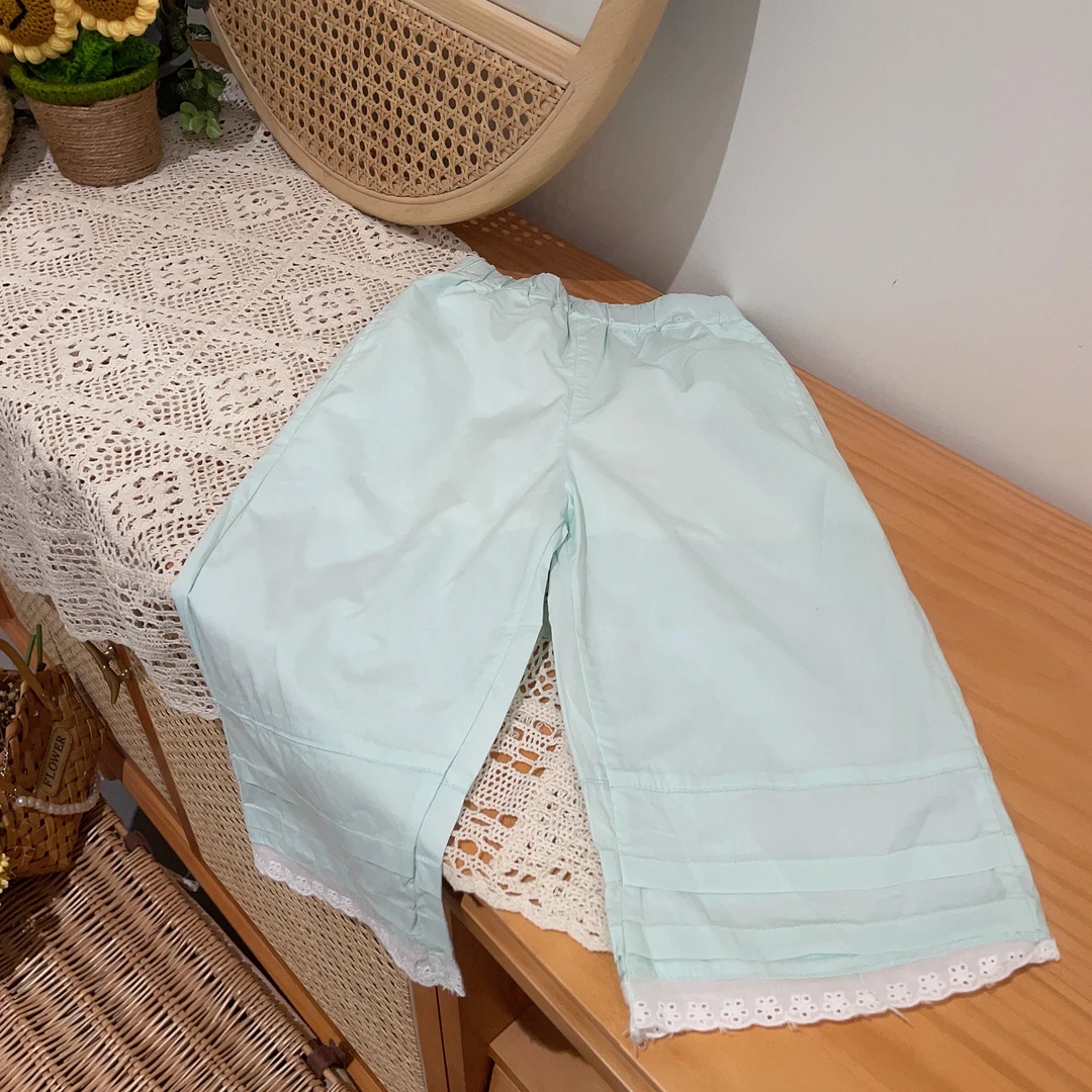 8802-【opo】儿童女童休闲裤夏季夏款纯色薄款小童防蚊裤