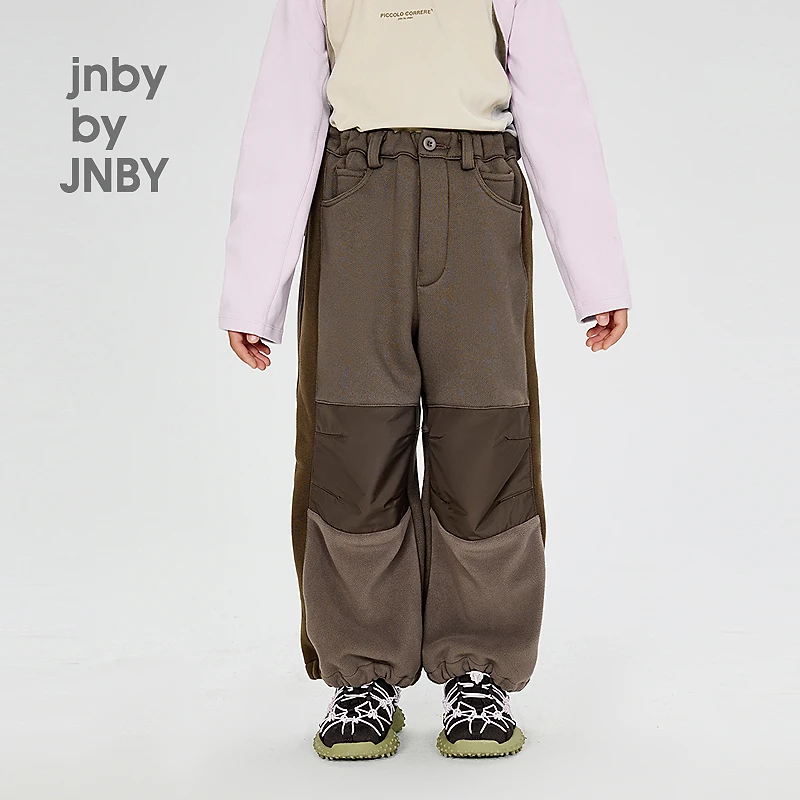 [加绒]新款江南布衣童装拼接束脚宽松长裤24冬男女童1OAE13150