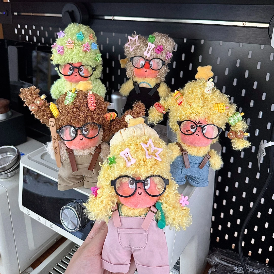 Twinkle123!星星人假发毛绒挂件娃衣卷发爆炸头理发夹假发辫衣服