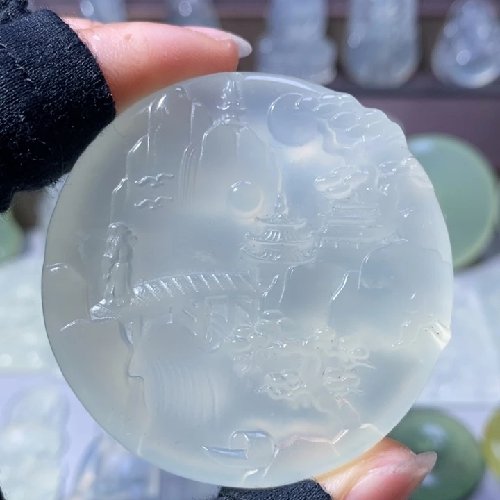 岫玉未镶嵌吊坠吊坠