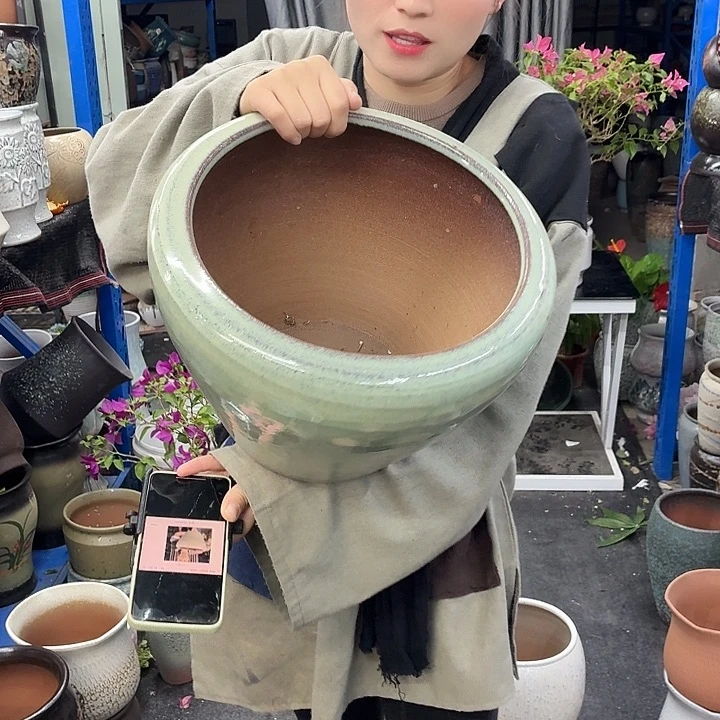 27×26 -粗陶花盆有孔-买买买