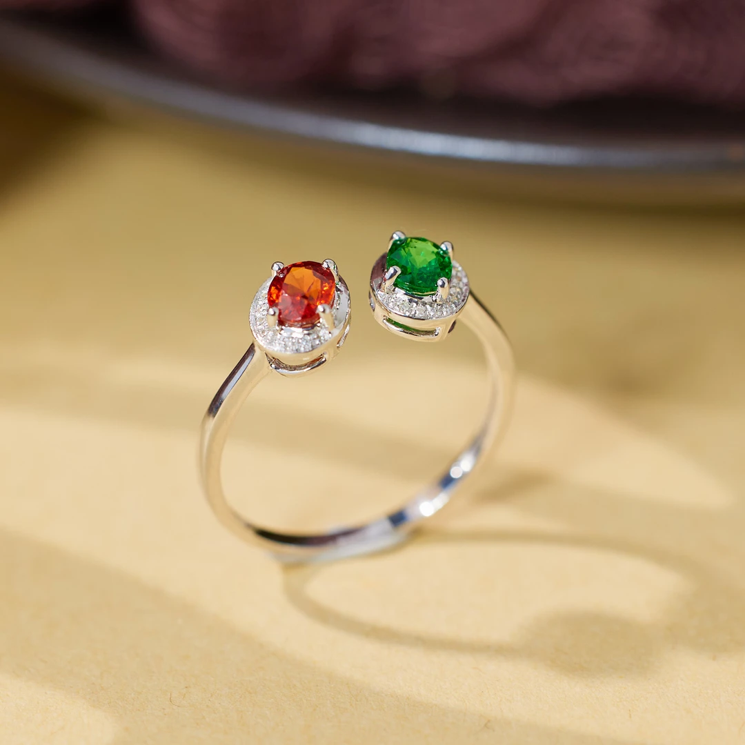 【歪歪】沙弗莱戒指*18K金镶嵌U7688