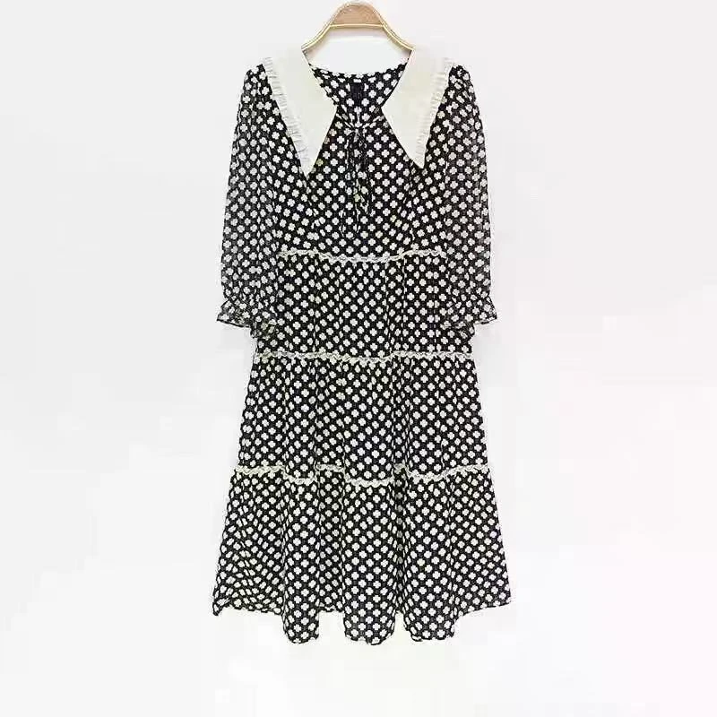 【JX363中袖气质裙】麦多多专属2025时尚百搭洋气夏季中长款连衣裙