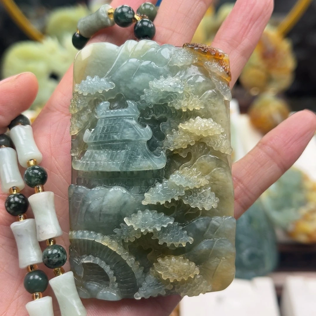 岫玉未镶嵌挂件挂件