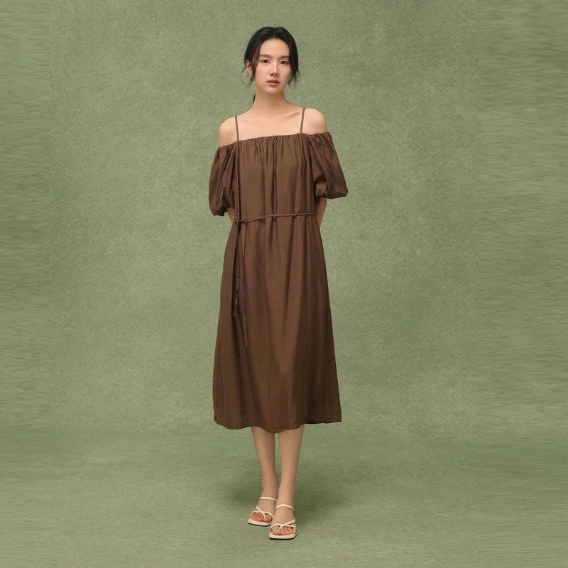 【夏款上新】AIRIQI都市梭织吊带连衣裙AH42LQ419