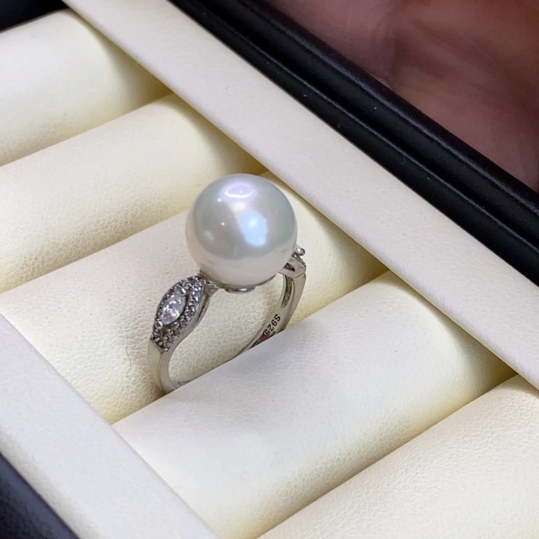 淡水珍珠银S925镶嵌戒指特价