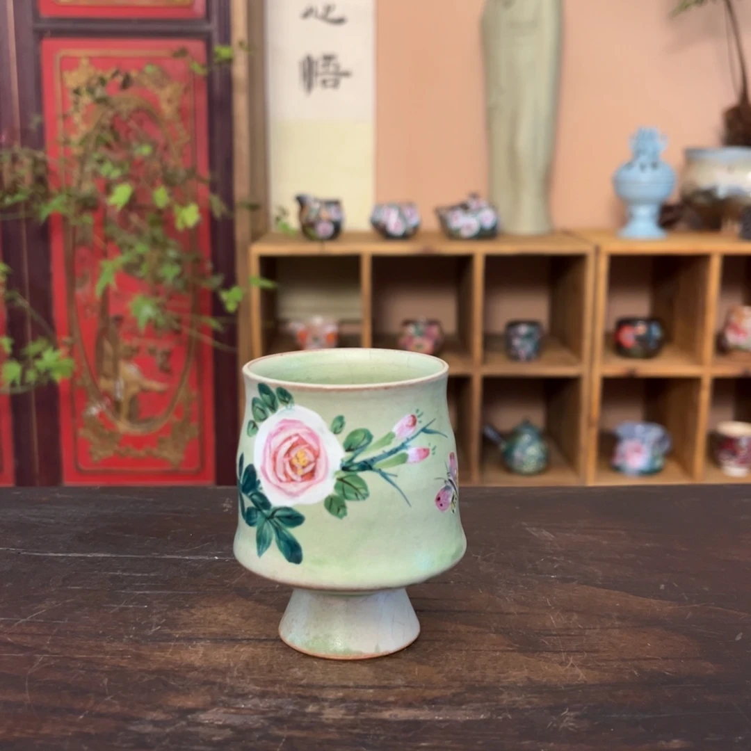 柴烧纯手工手绘陶瓷