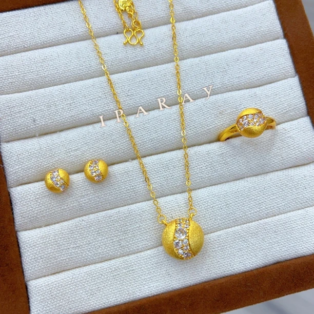 铜合金项链 伊帕尔阿依新款时尚精美古法三件套 复古素款..轻奢