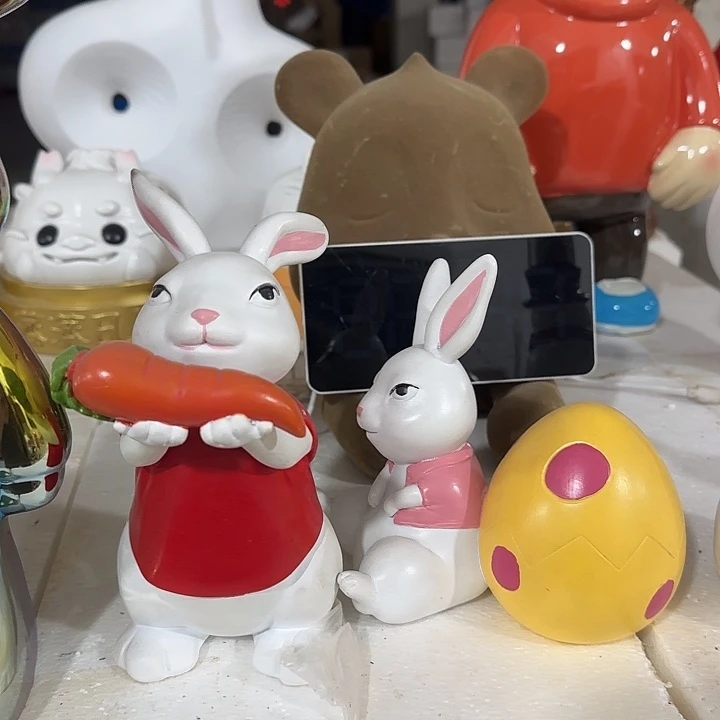 树脂萝卜彩蛋兔两件套