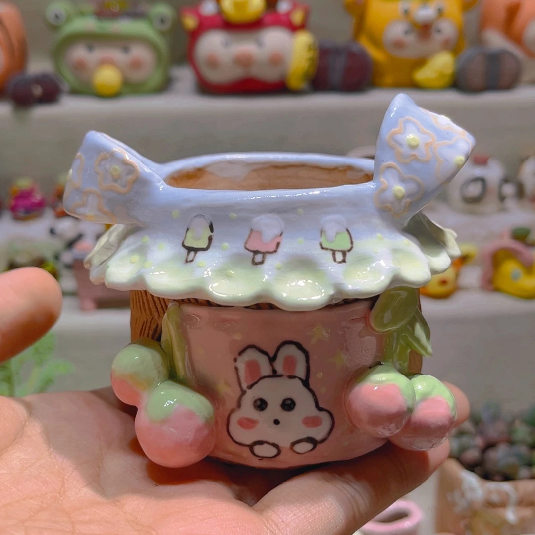 063纯手工制作重工盆盆