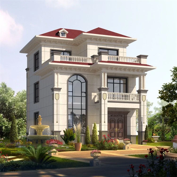 9.47x12.9米新款农村欧式复式自建房三层别墅设计二层施工图定制