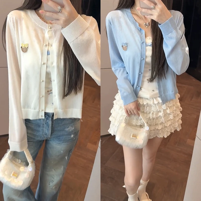 【mimius】U 少女感百搭针织开衫+蕾丝吊带（不含胸垫） WG07009