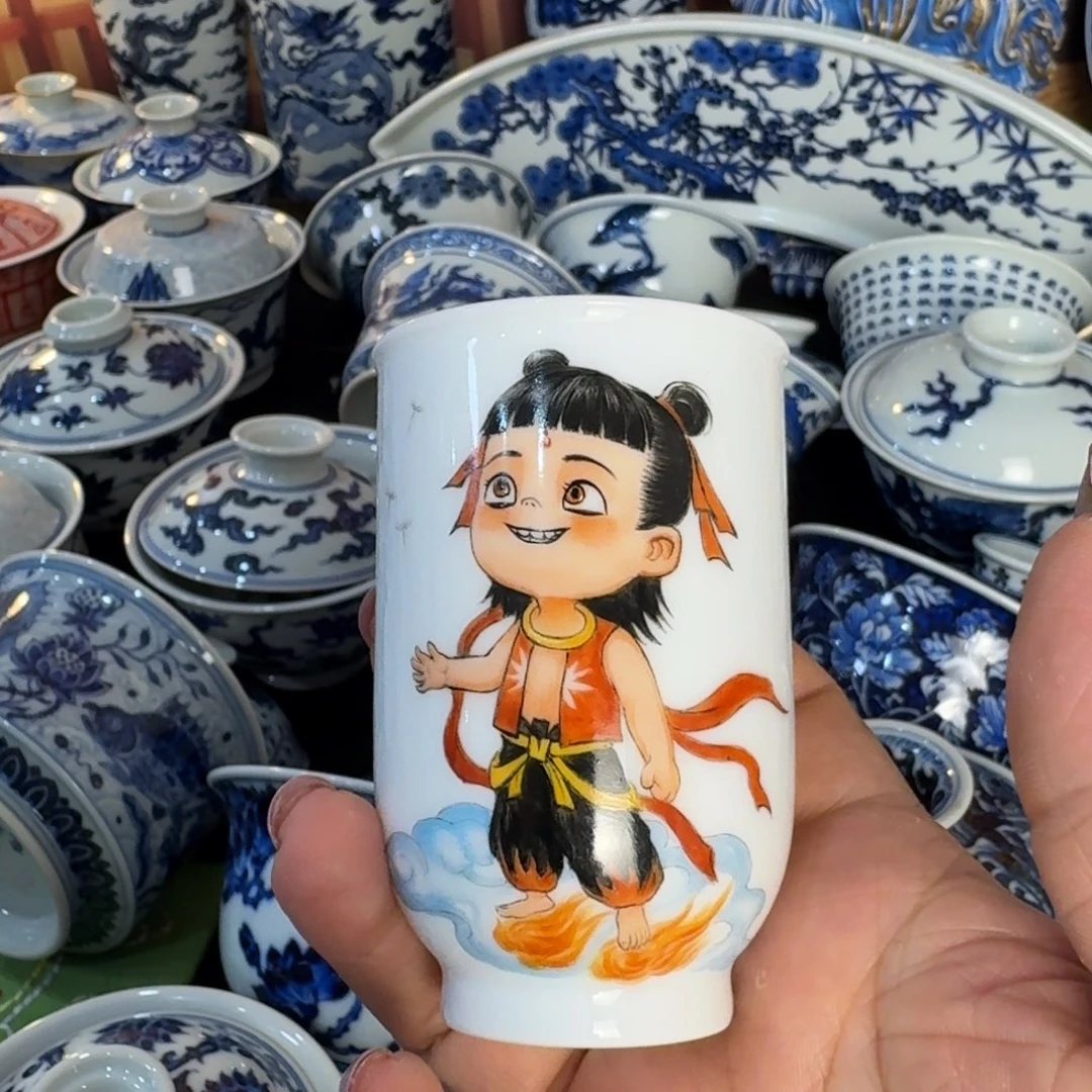 景德镇陶瓷手绘单杯